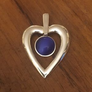 Silver and Blue Heart Pendant